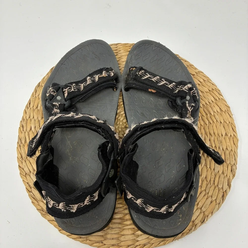 Teva 6677 Men's Hurricane Sport Sandals Size 10 Black Geometric Pattern Vintage